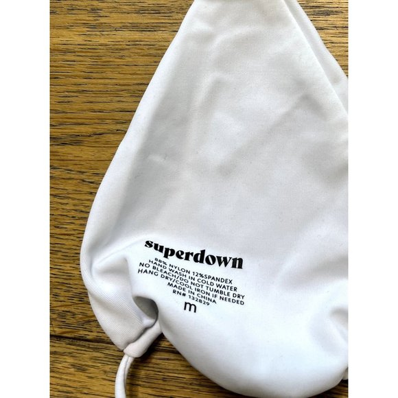 Superdown Raquel String Bikini Top White Women's Size Medium - Picture 7 of 8